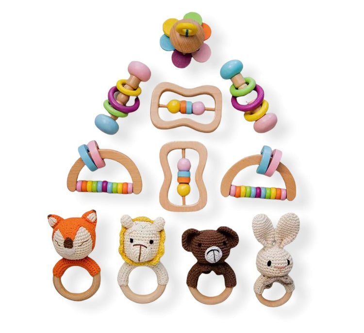 Wooden Montessori Baby Toy Set - Hunny Bubba Kids