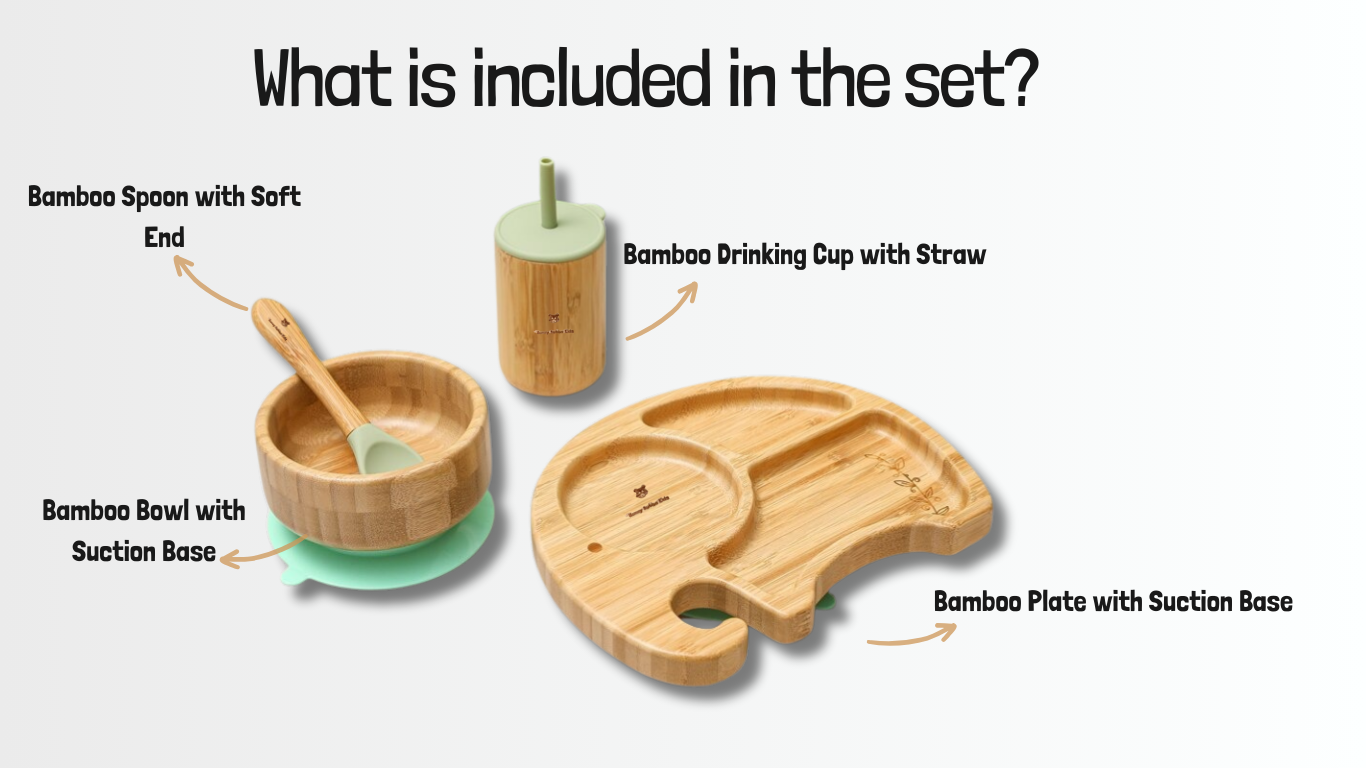 Parts included in the bubba baby tableware set