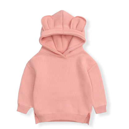 Soft Hoodie with Ears for Toddlers in Pink