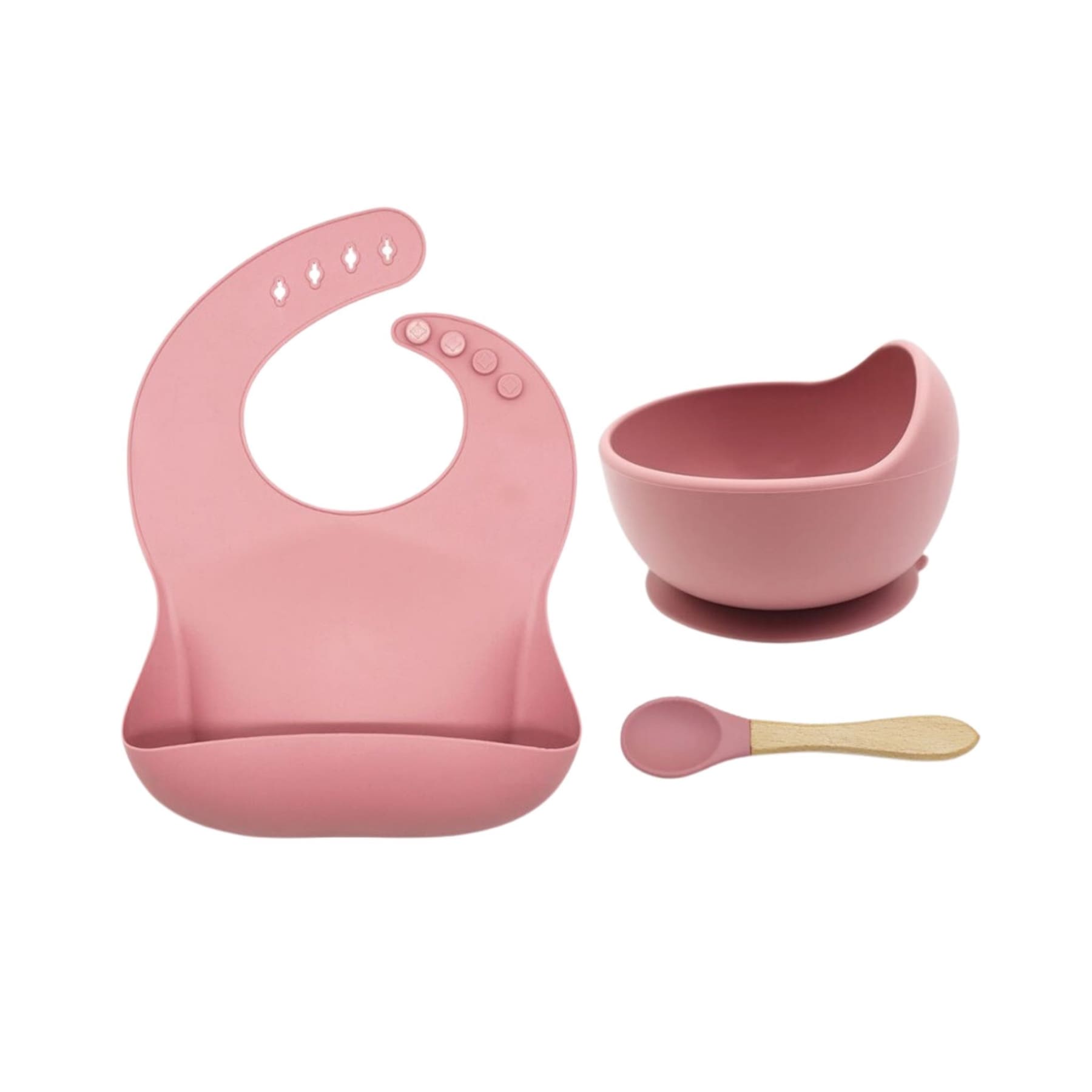 Baby Bowl & Plate Silicone Bib Baby Utensils Spoon Baby Toddler Weaning Set  Silicone Dinnerware Suction Bowl Weaning Bundle 