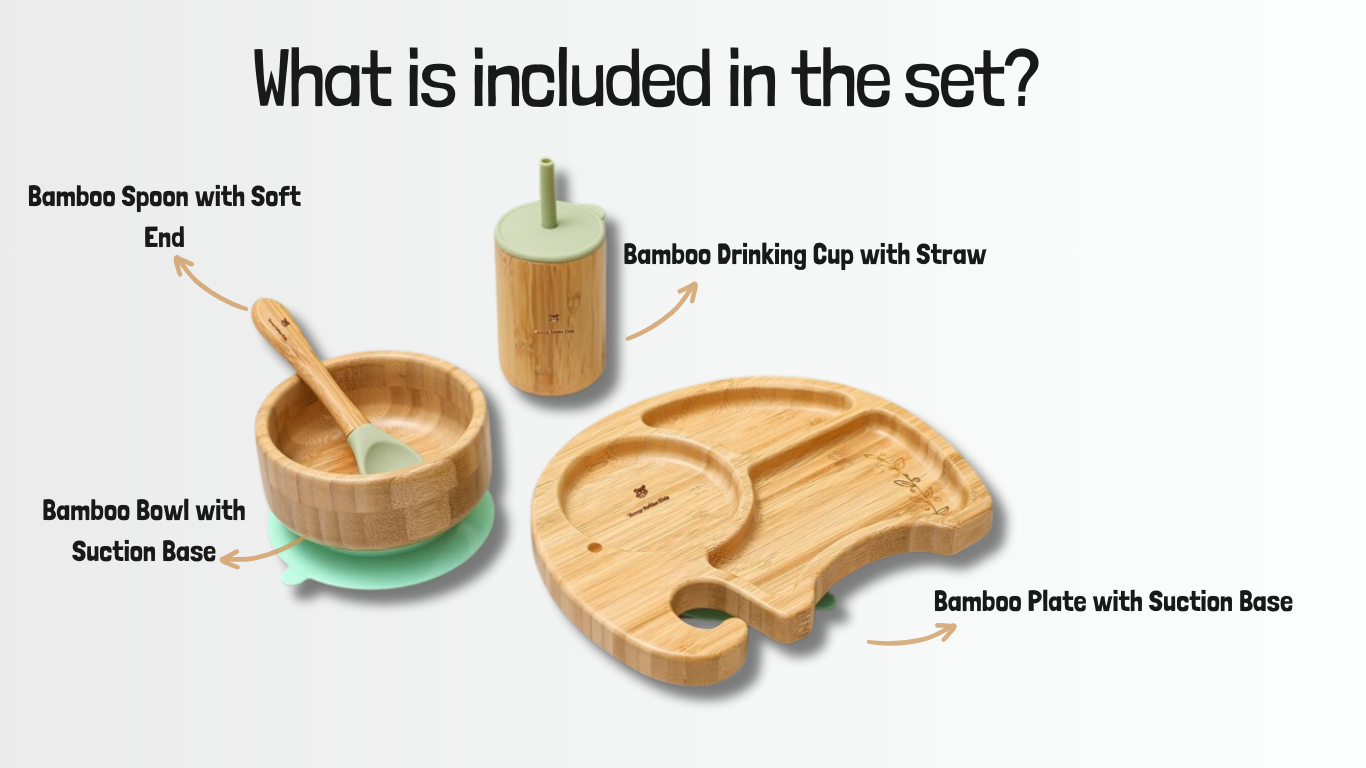 Parts included in the bubba baby tableware set 