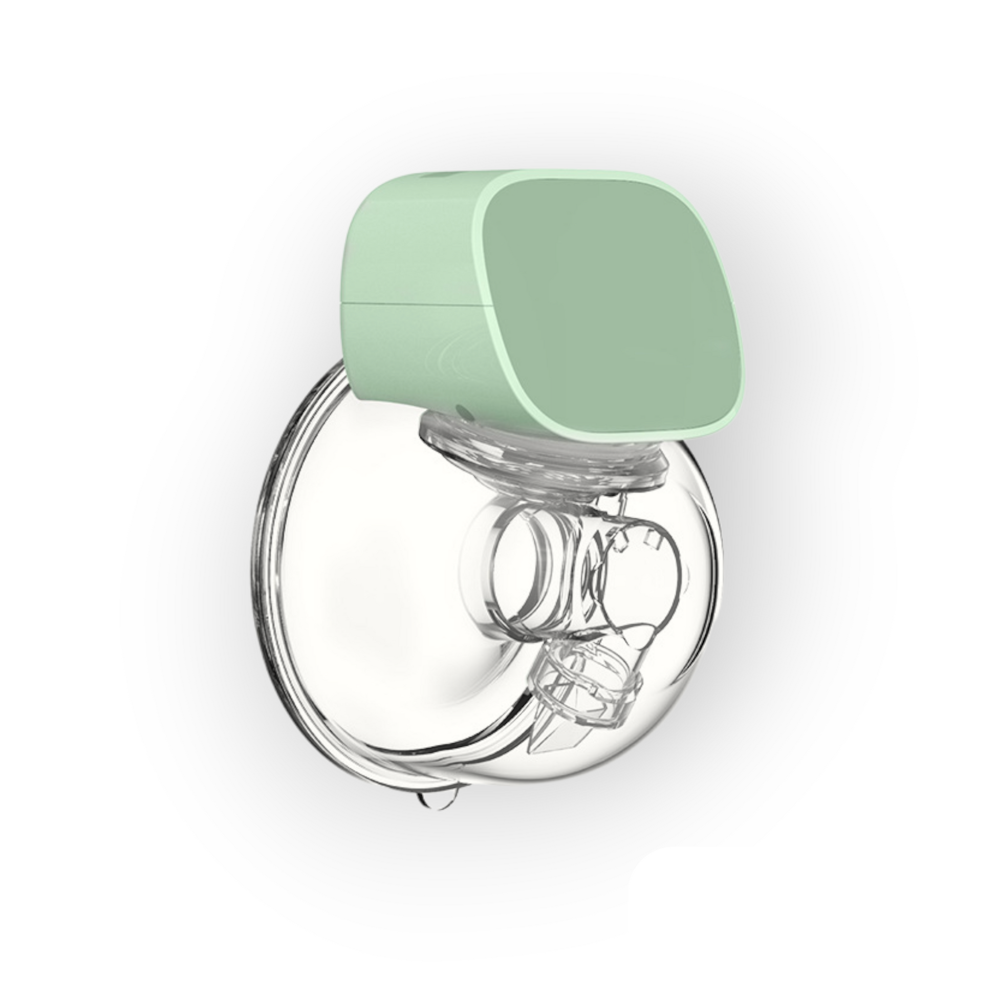 green wearable breast pump in silicone 
