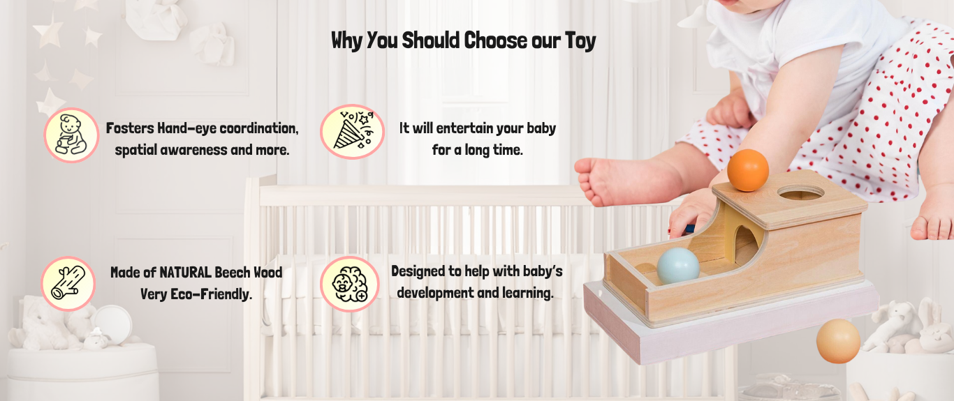 Banner explaining the benefits and why to buy an object permanence box