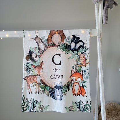 Personalized Safari Animal Baby Blanket - Hunny Bubba Kids