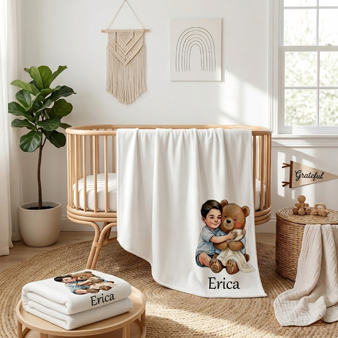 Bubba Bear & The Rumble Grumble Personalized Fleece Blanket