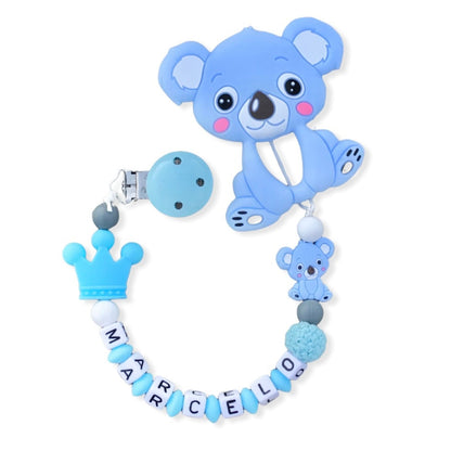 Silicone Personalized Pacifier Clip & koala Teether - Hunny Bubba Kids