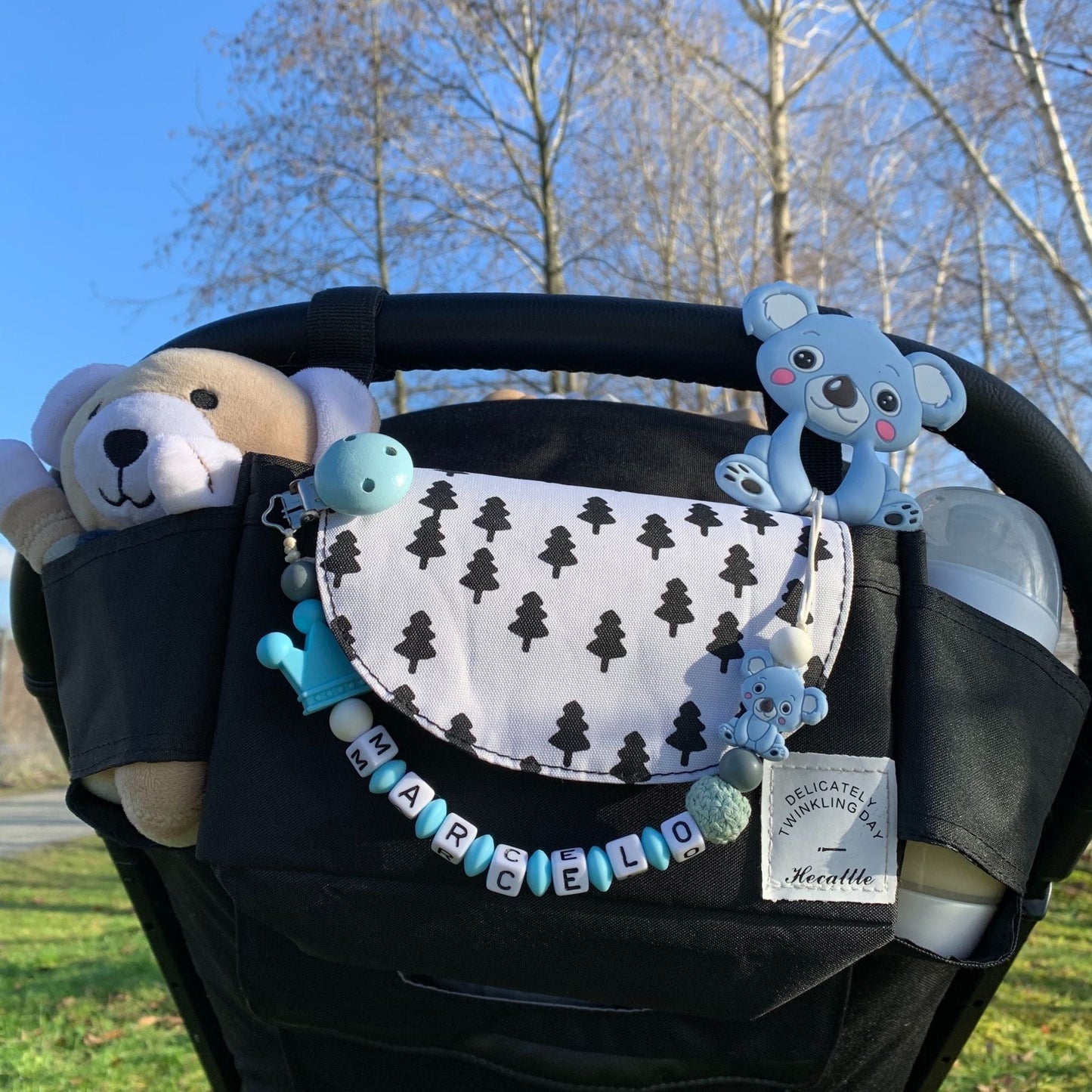 Silicone Personalized Pacifier Clip & koala Teether - Hunny Bubba Kids