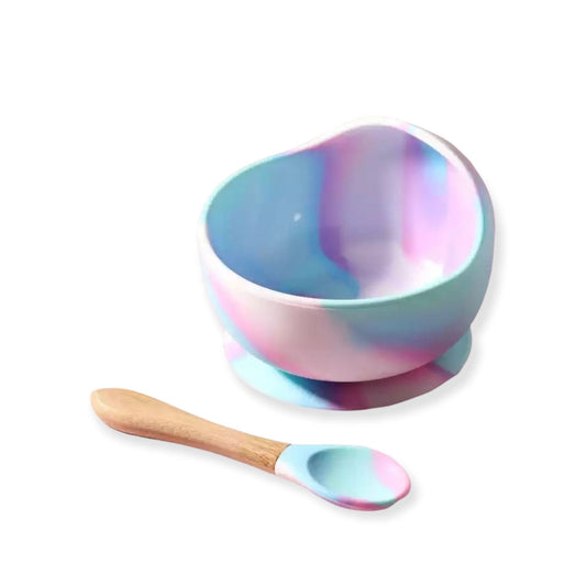 Silicone Suction Baby Bowl and Spoon - Hunny Bubba Kids