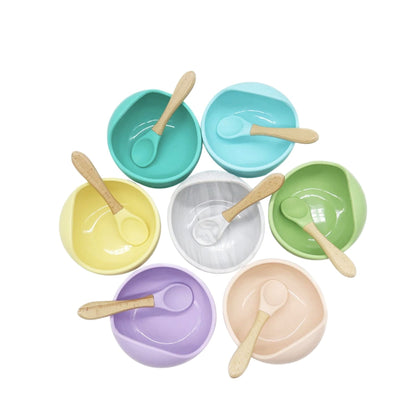 Silicone Suction Baby Bowl and Spoon - Hunny Bubba Kids