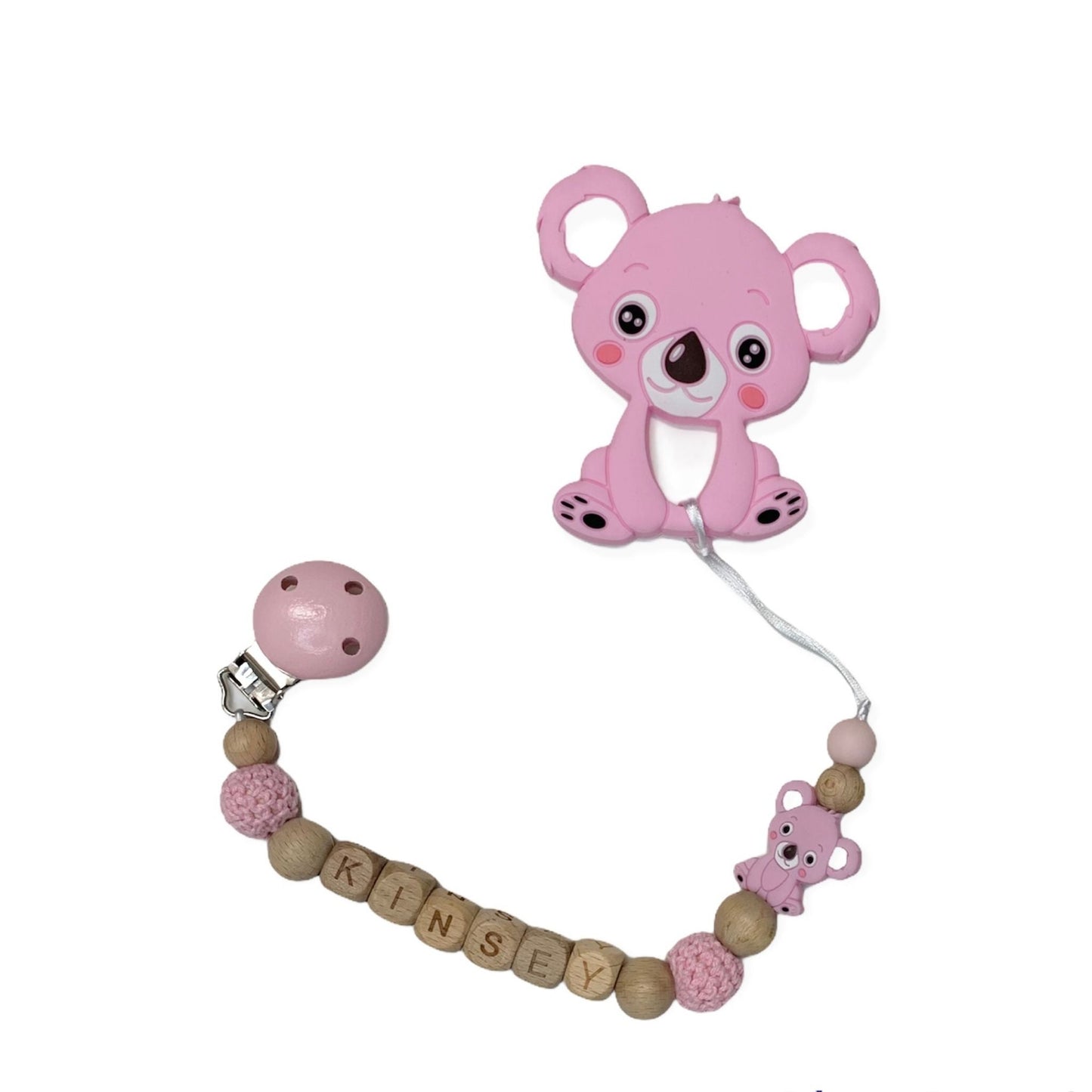 Wooden Personalized Pacifier Clip Set - Hunny Bubba Kids