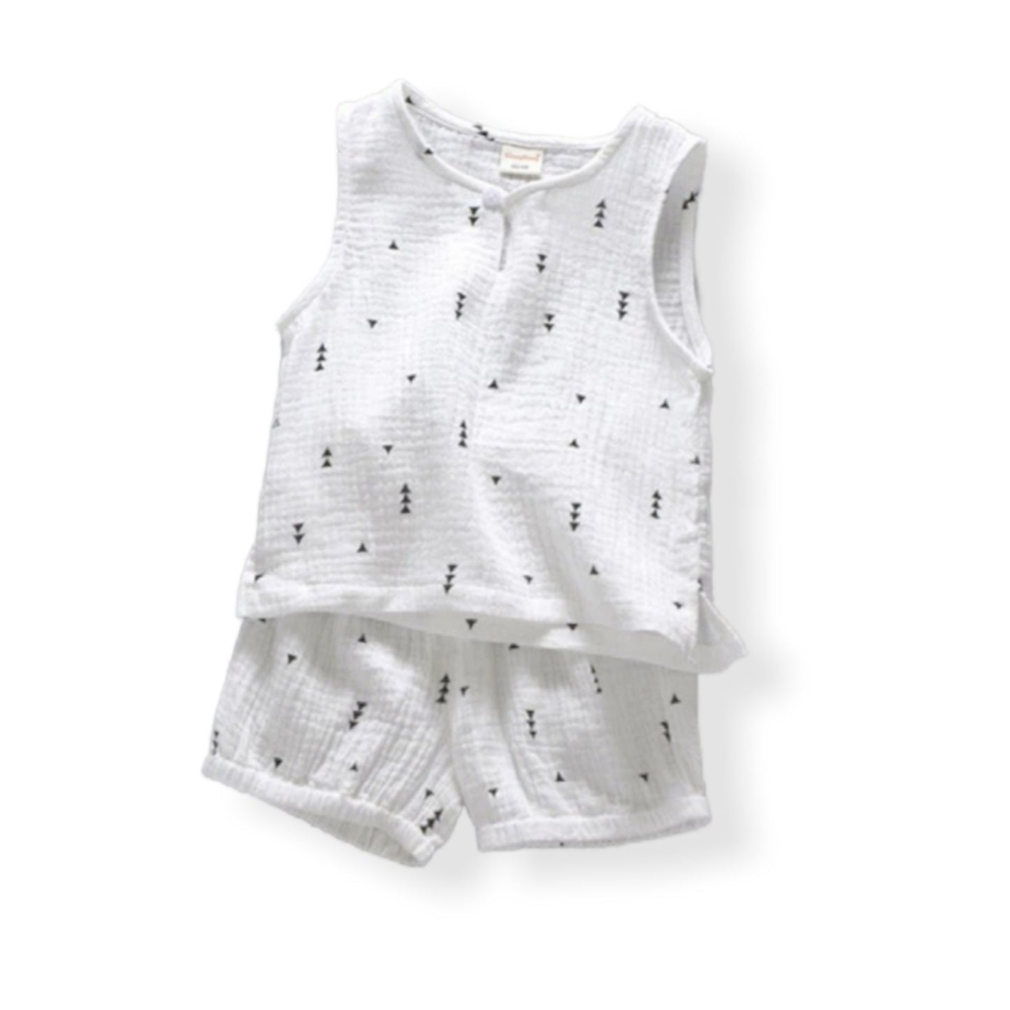 white unisex summer set for babies and kids | cute and comfortable shirt and shorts for babies
