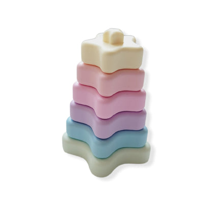 silicone stacking toy for babies, toddlers and children with beautiful pastel colours - Hunny Bubba Kids