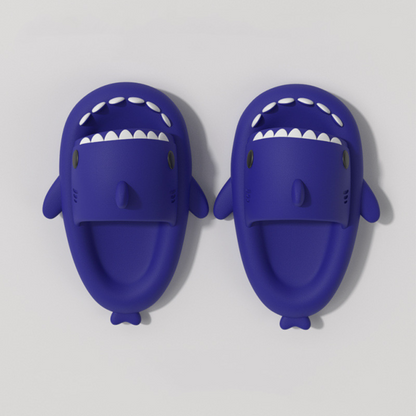 dark blue Light blue shark slides for adults | Hunny Bubba Kids