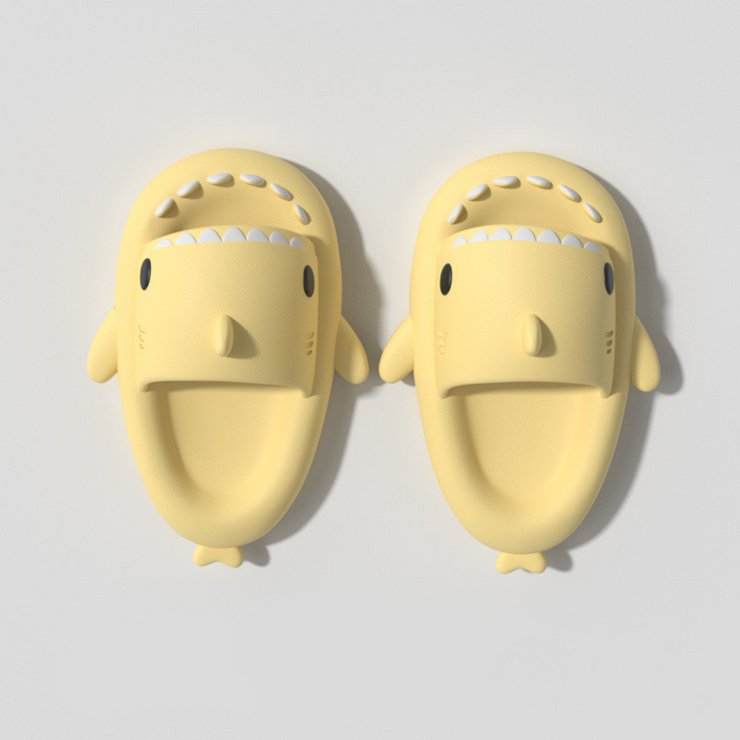 light yellow  shark slippers for adults | Hunny Bubba Kids