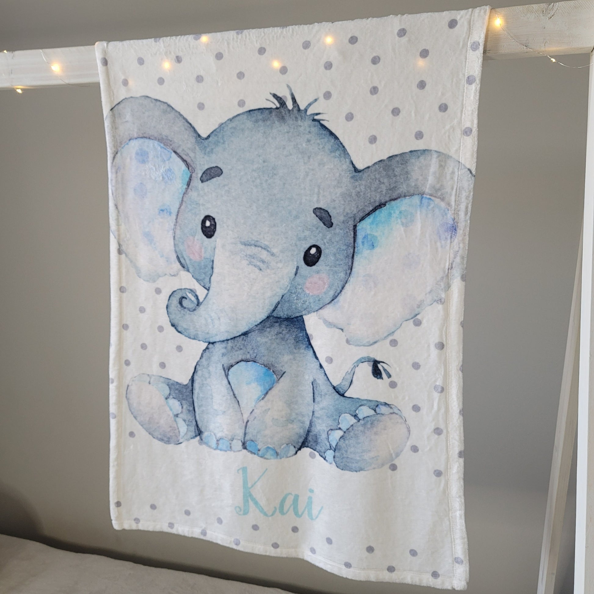 Zen-kies Blue Elephant Lovey, Personalized Baby Blankie