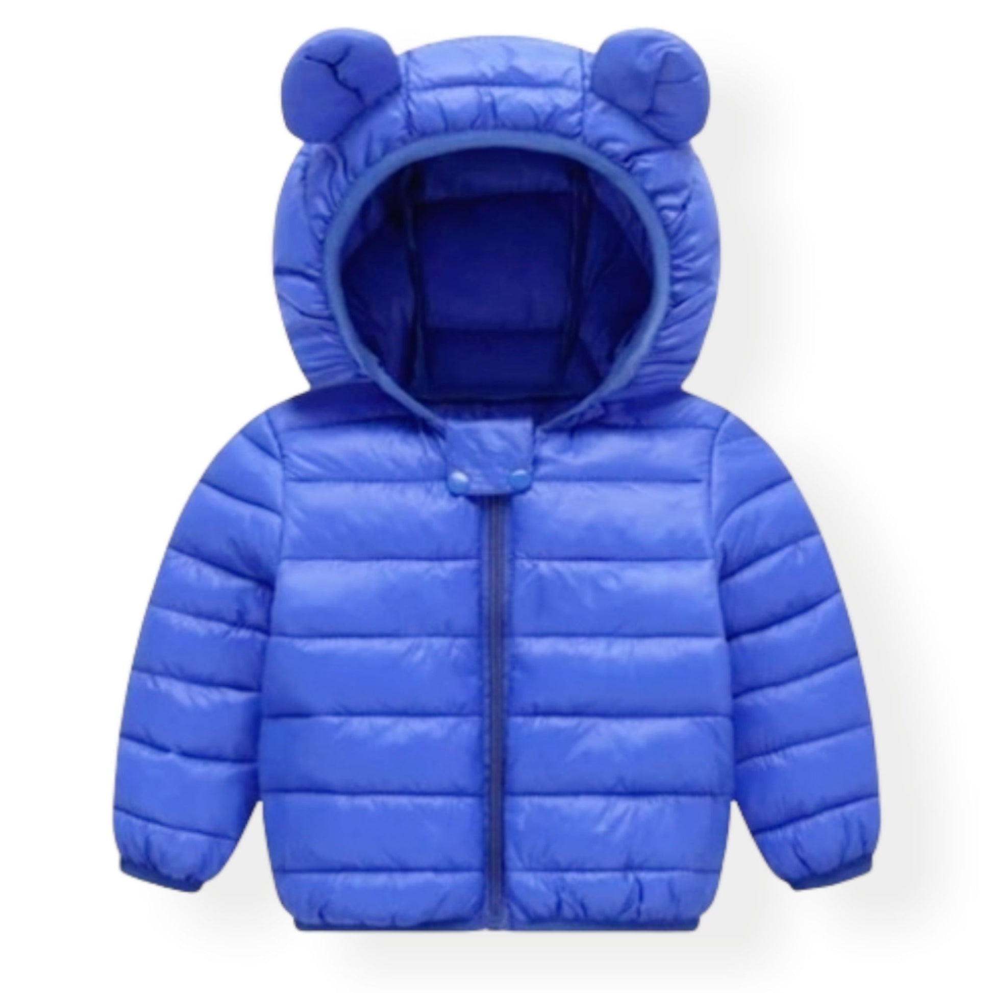 blue winter puffer jacket with ears- hunny bubba kids