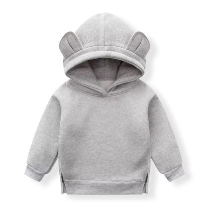Soft Hoodie with Ears for Toddlers in Gray