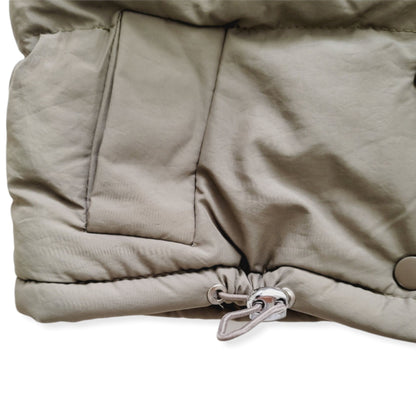 Winter Puffer Vest for Toddlers Brown Details
