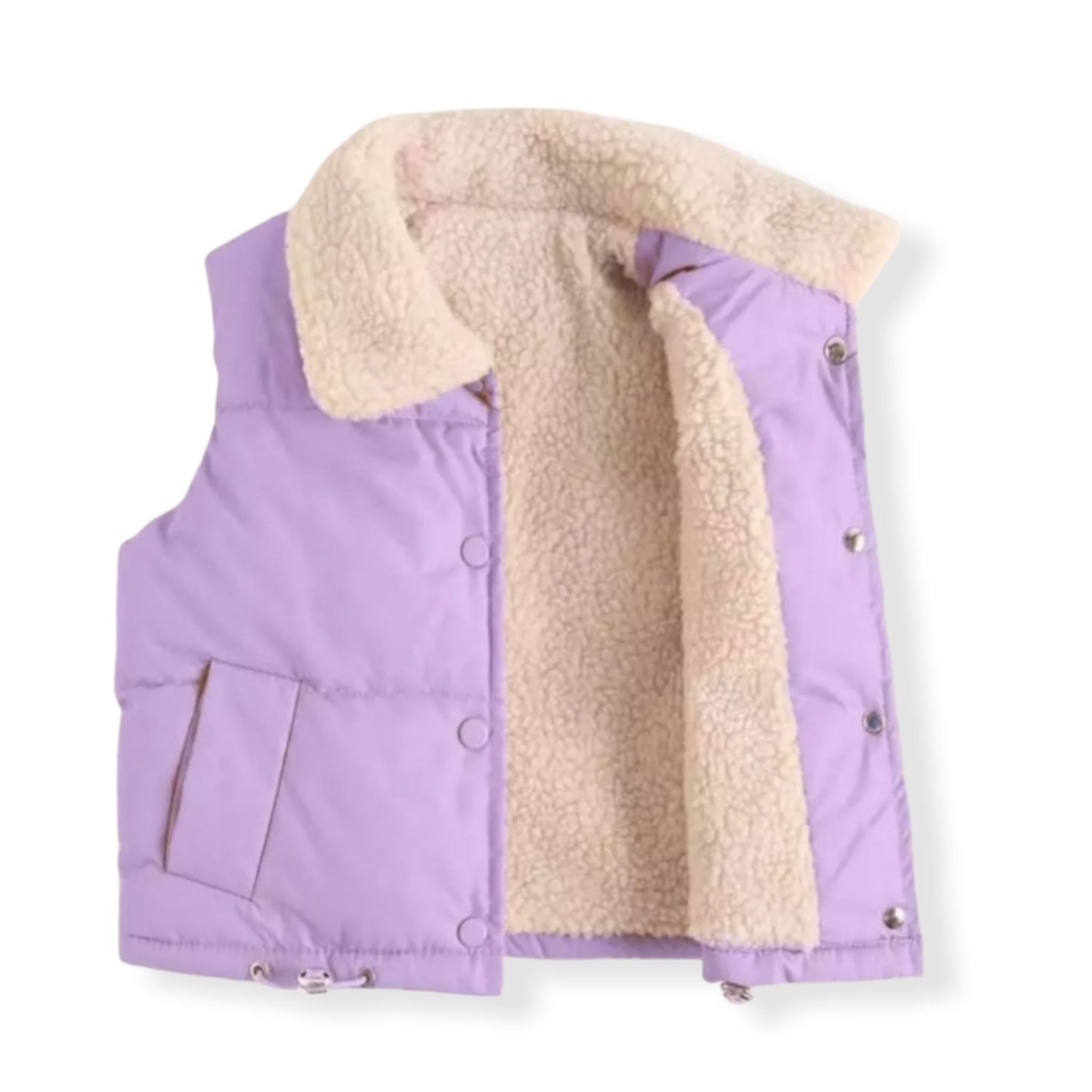 Winter Puffer Vest for Toddler Girl Lilac
