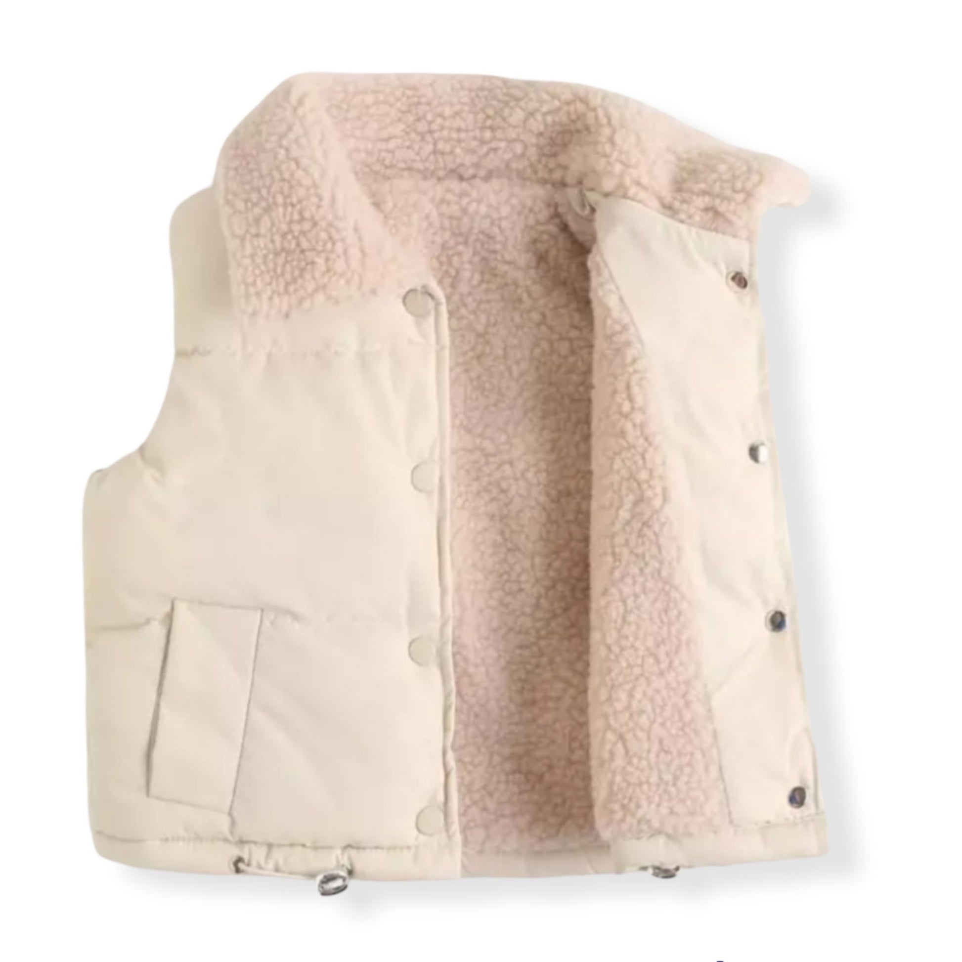 Winter Puffer Vest for Toddlers Cream