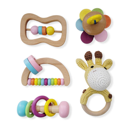 Giraffe montessori wooden toy, baby gift set toy | Hunny Bubba Kids