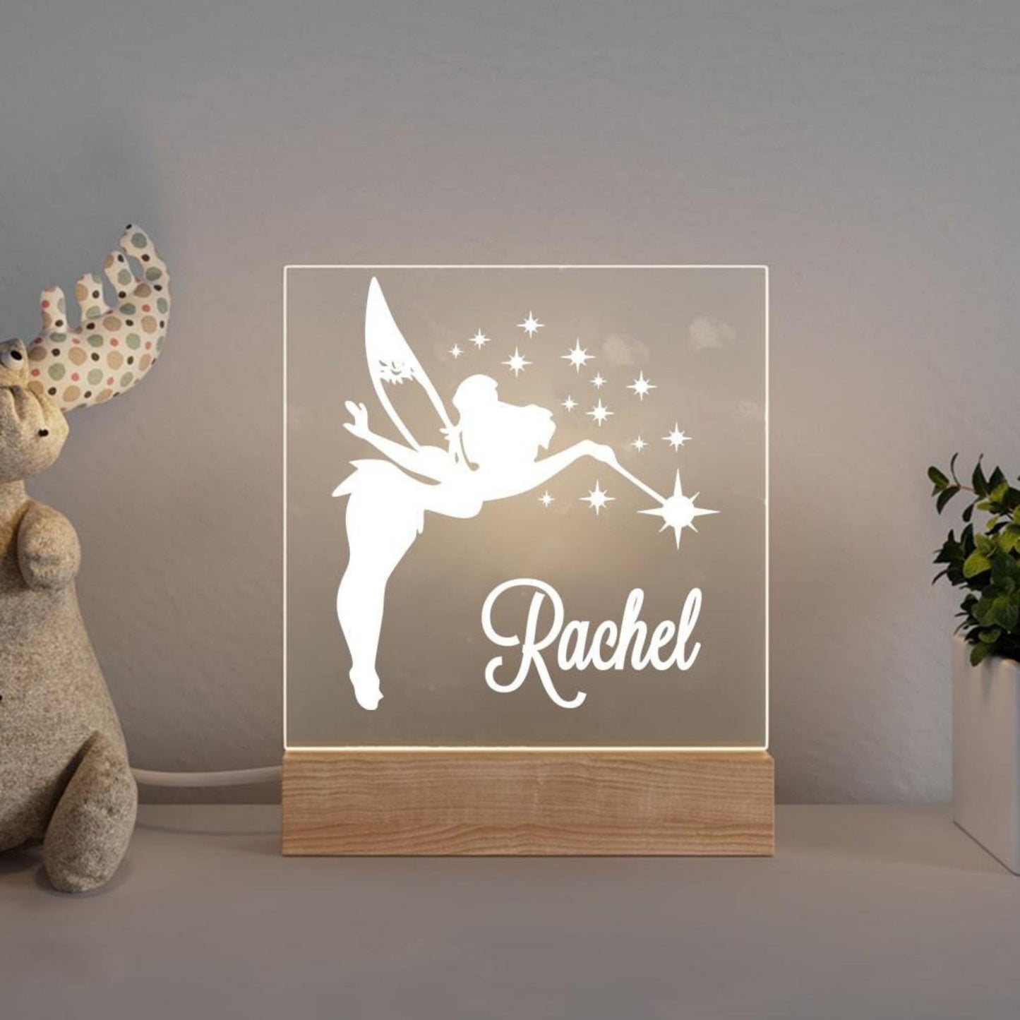 Personalized night light for kids nursery | Fairy night light with name | Hunny Bubba Kids