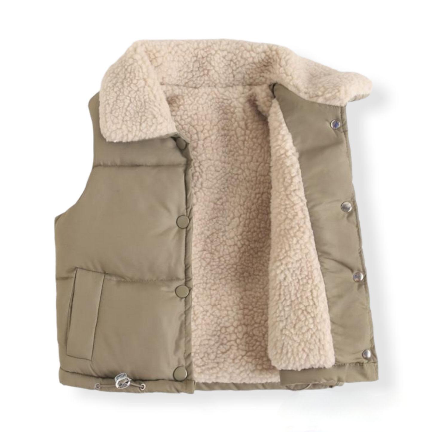 Winter Puffer Vest for Toddlers in Brown