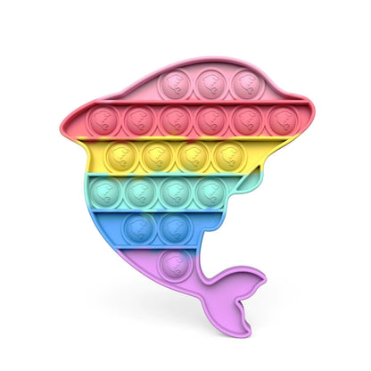 colourful dolphin fidget pop-it toy, fidget pop-it toys