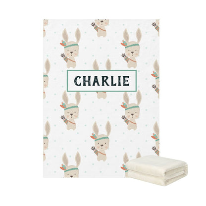 Personalized Baby Fleece Blanket with bunny graphic and name | Hunny Bubba Kids - Baby 