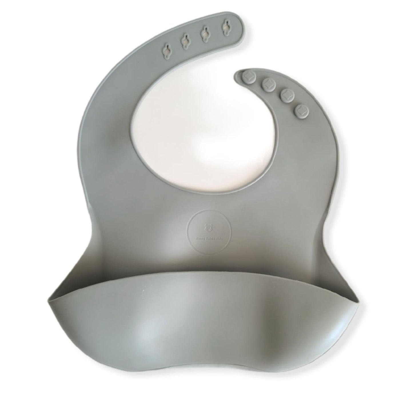 grey baby bib for babies made of fda silicone 