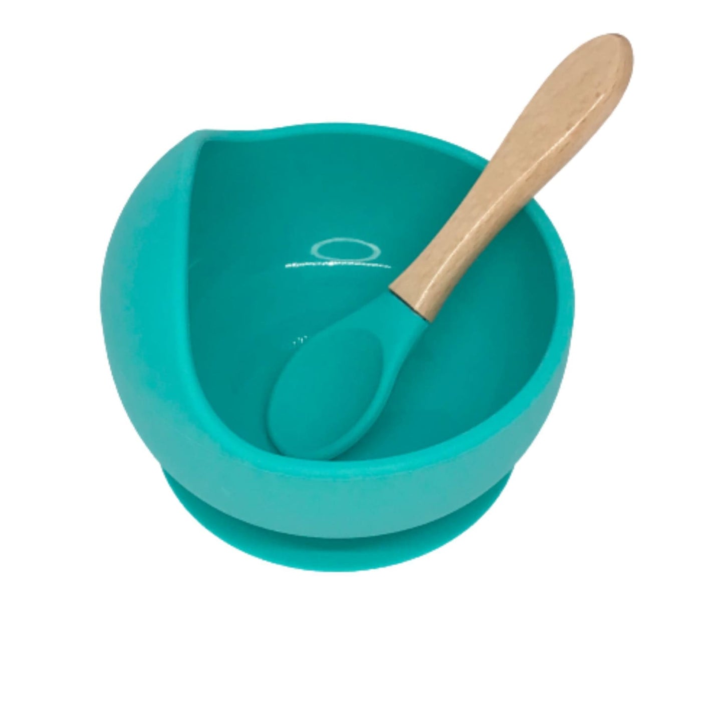 Green Silicone bowl with suction base for baby feeding time | hunny bubba kids