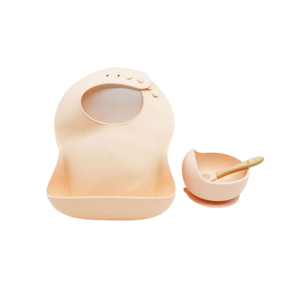 Tableware Set- Silicone Bib and Suction Bowl with Spoon - 