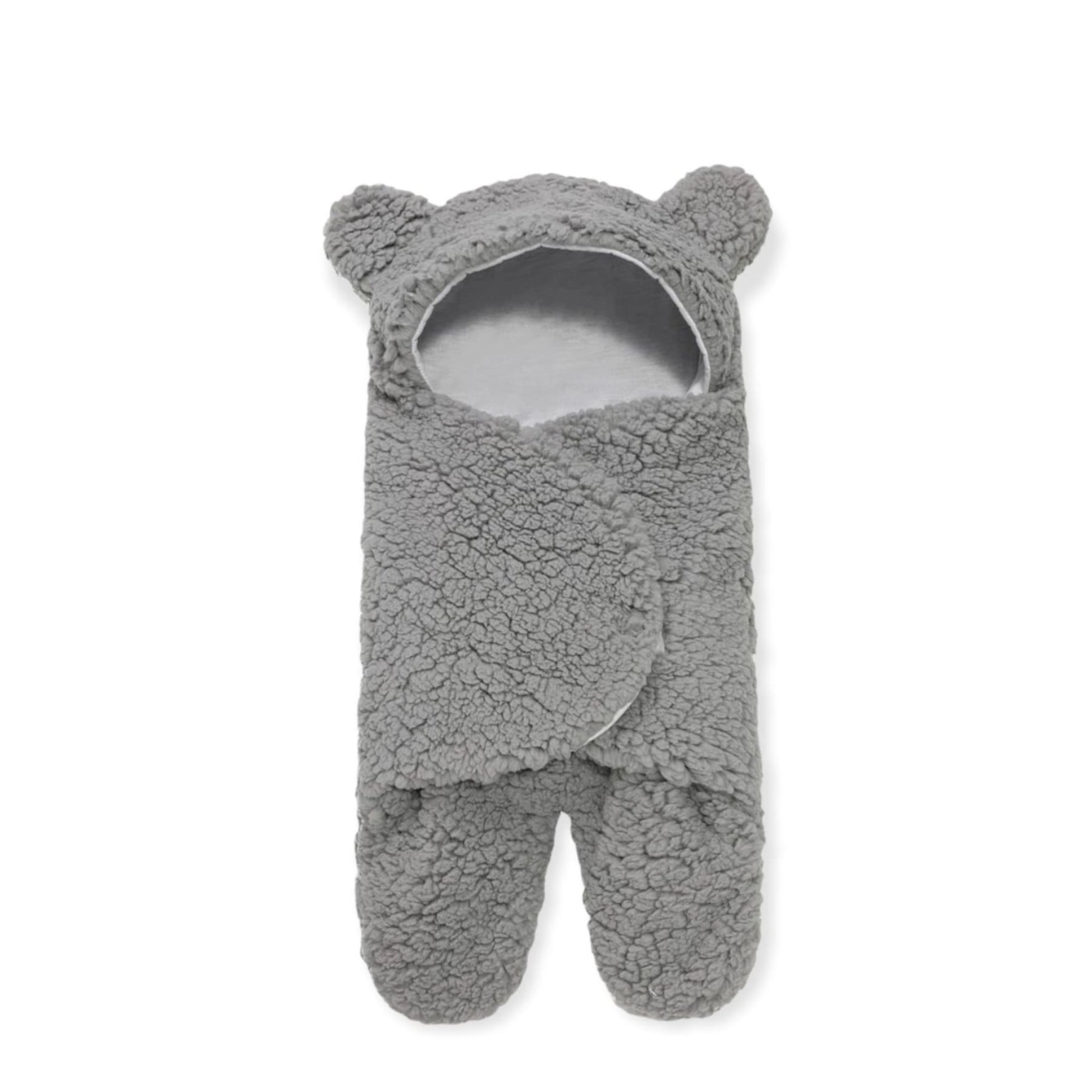 Gray baby sleeping bag and swaddle for winter - hunny bubba kids