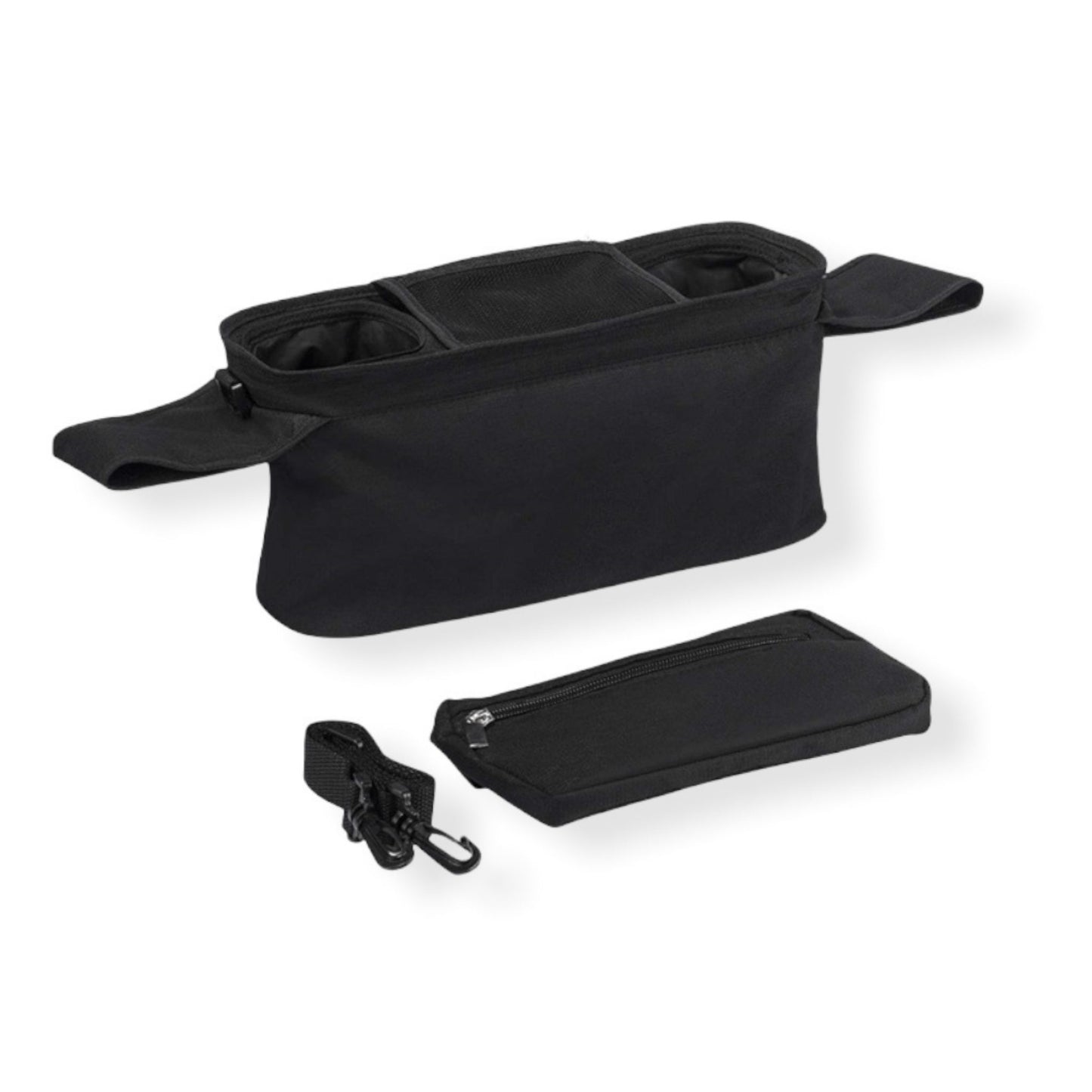 black caddy organizer with phone holder | high capacity bag for stroller
