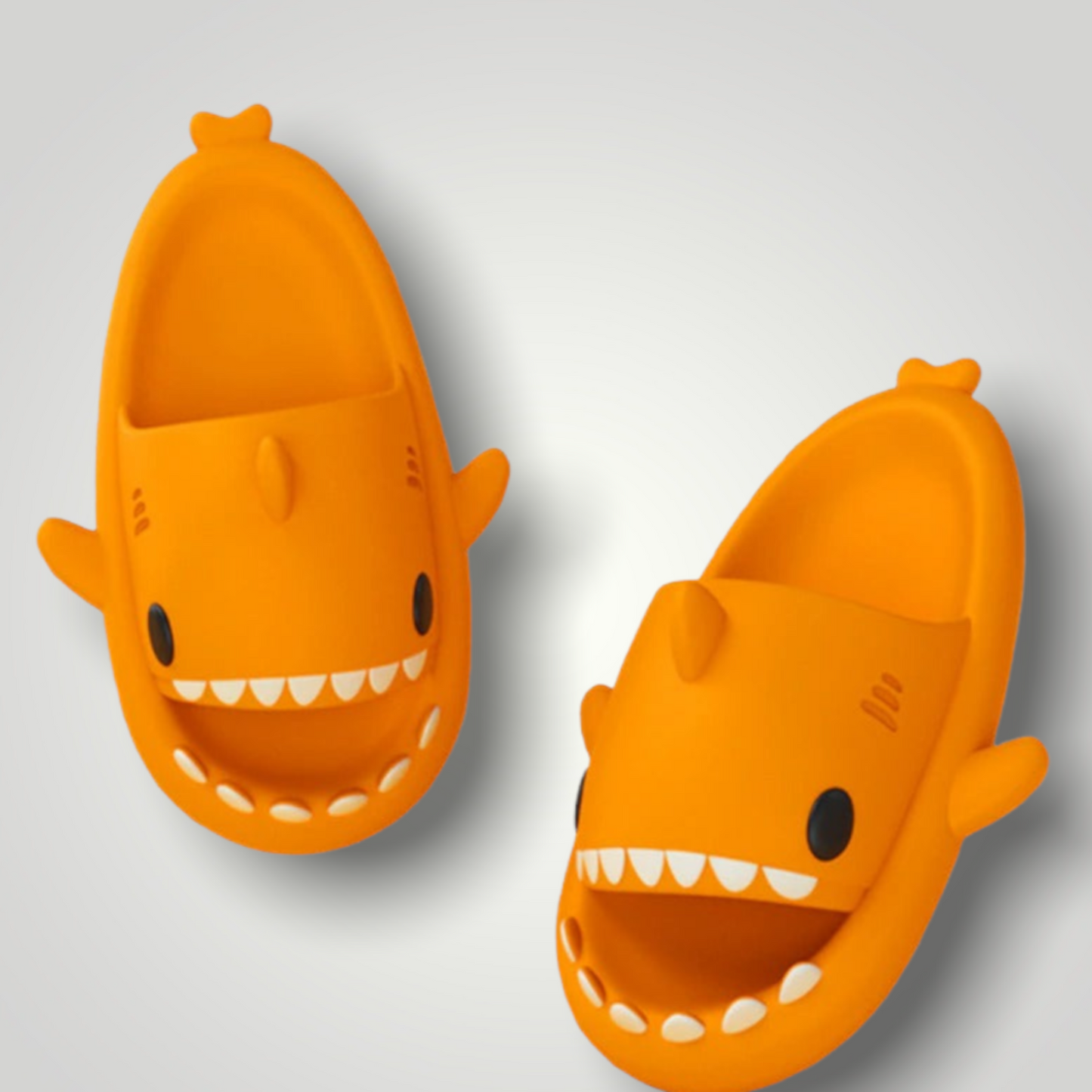 orange adult shark slides on white background | hunny bubba kids