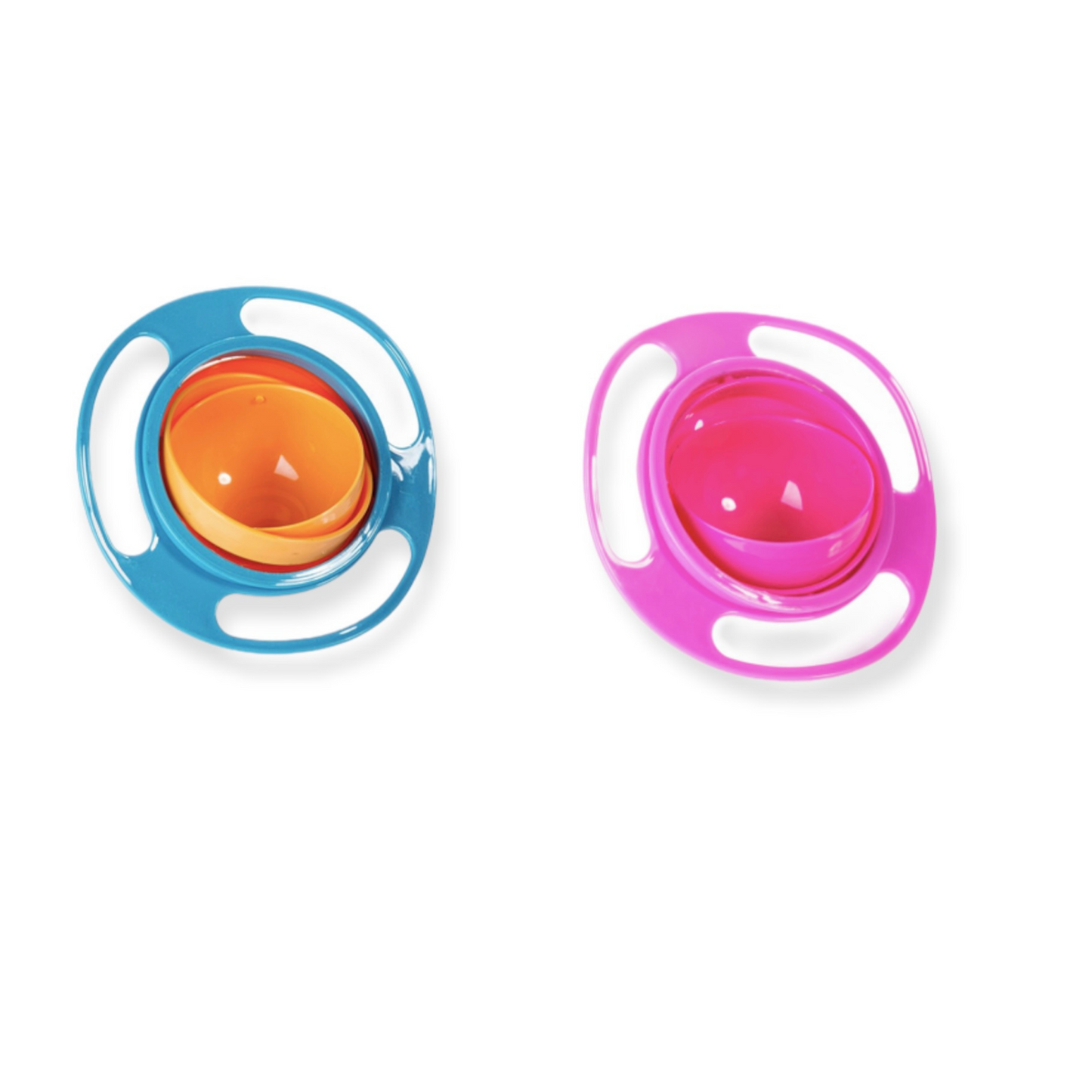 Set of spill proof 360 degree gyro bowl blue and pink for baby - hunny bubba kids