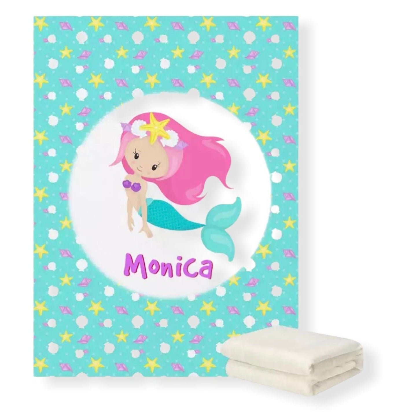 personalized baby blanket with mermaid theme for babies canada - hunny bubba kids