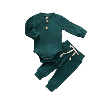 Green baby track suit with romper or onesie and pants- Hunny Bubba Kids