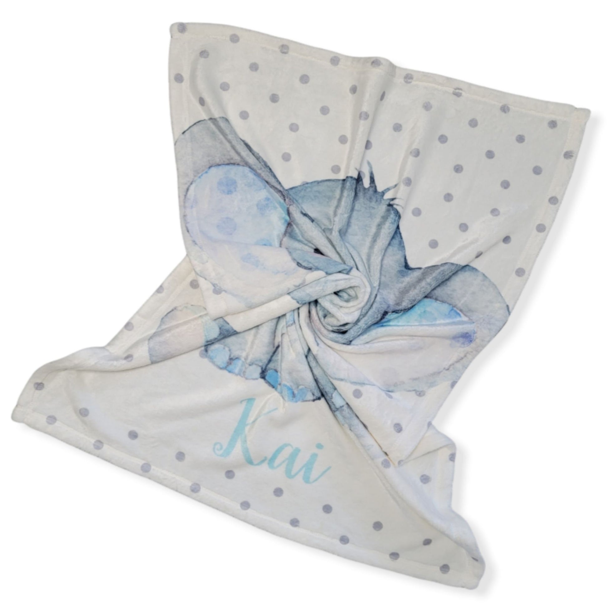 Blue Elephant personalized baby blanket| Nursery themes| Hunny Bubba Kids
