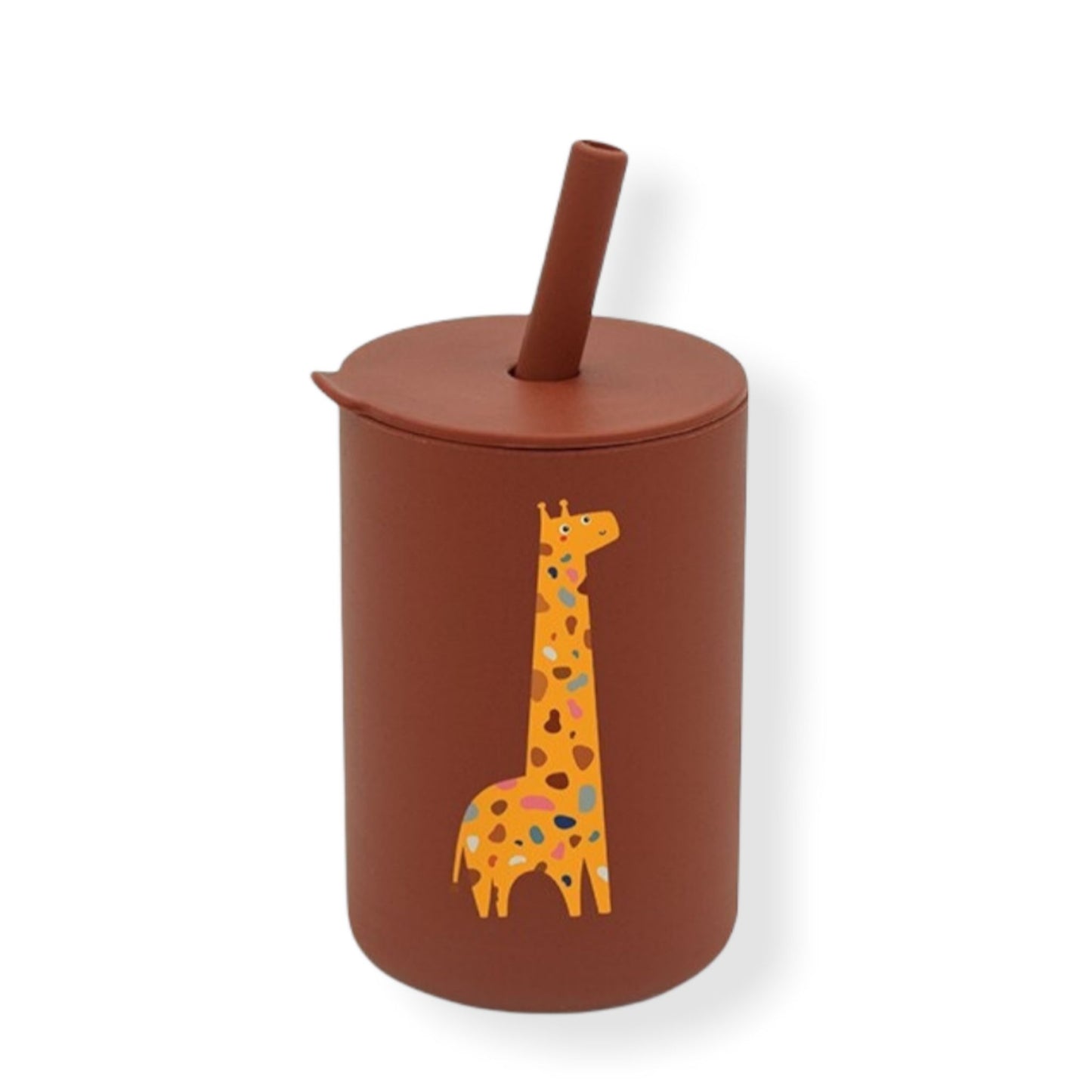 Giraffe silicone baby sippy cup with straw, baby lead weaning - hunny bubba kids