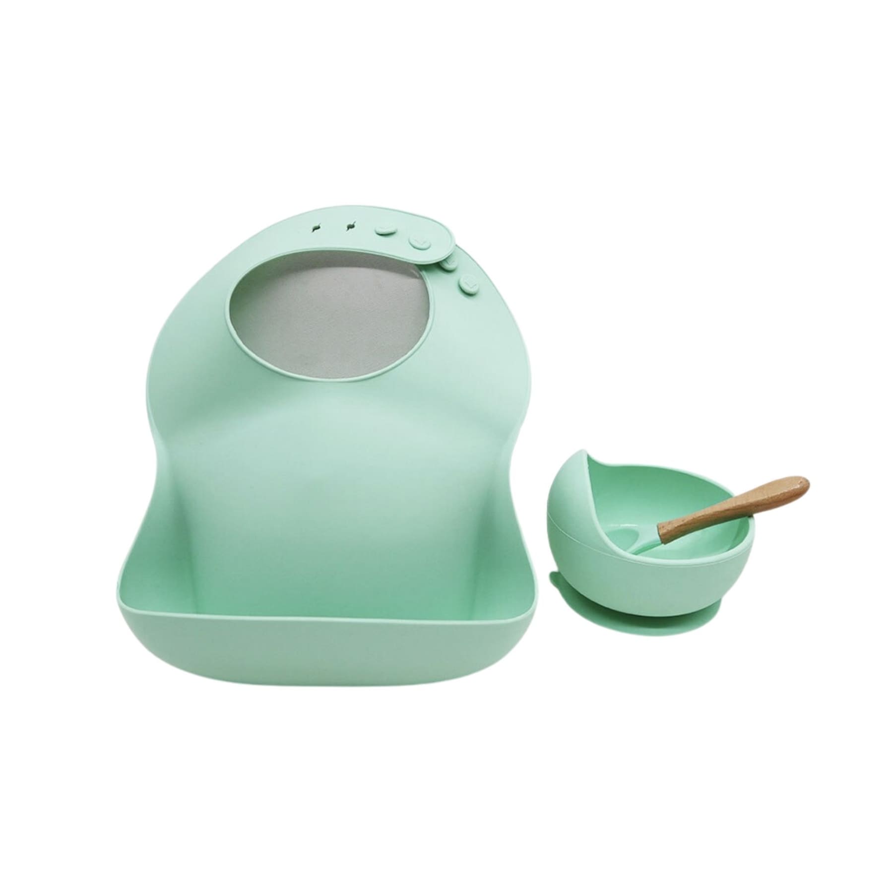 Tableware Set- Silicone Bib and Suction Bowl with Spoon - 