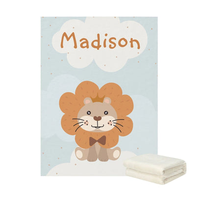Personalized Baby Fleece Blankets with Cute Graphic with baby lion | Hunny 