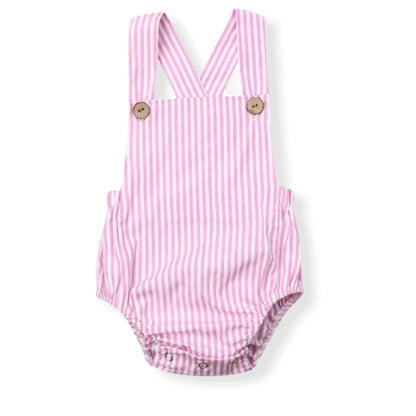 Freedom Baby Romper | Hunny Bubba Kids - Pink Striped / 0-3 