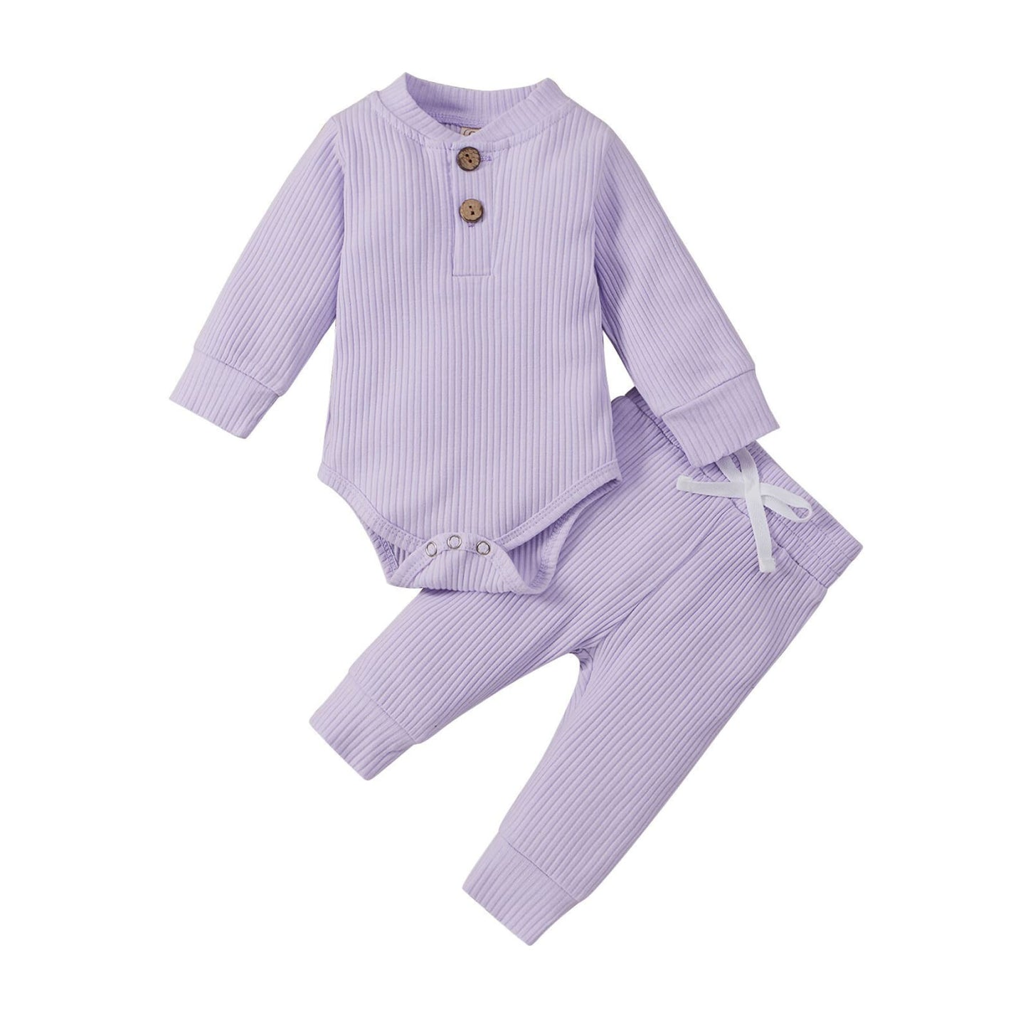 Lavander baby track suit with romper or onesie and pants- Hunny Bubba Kids
