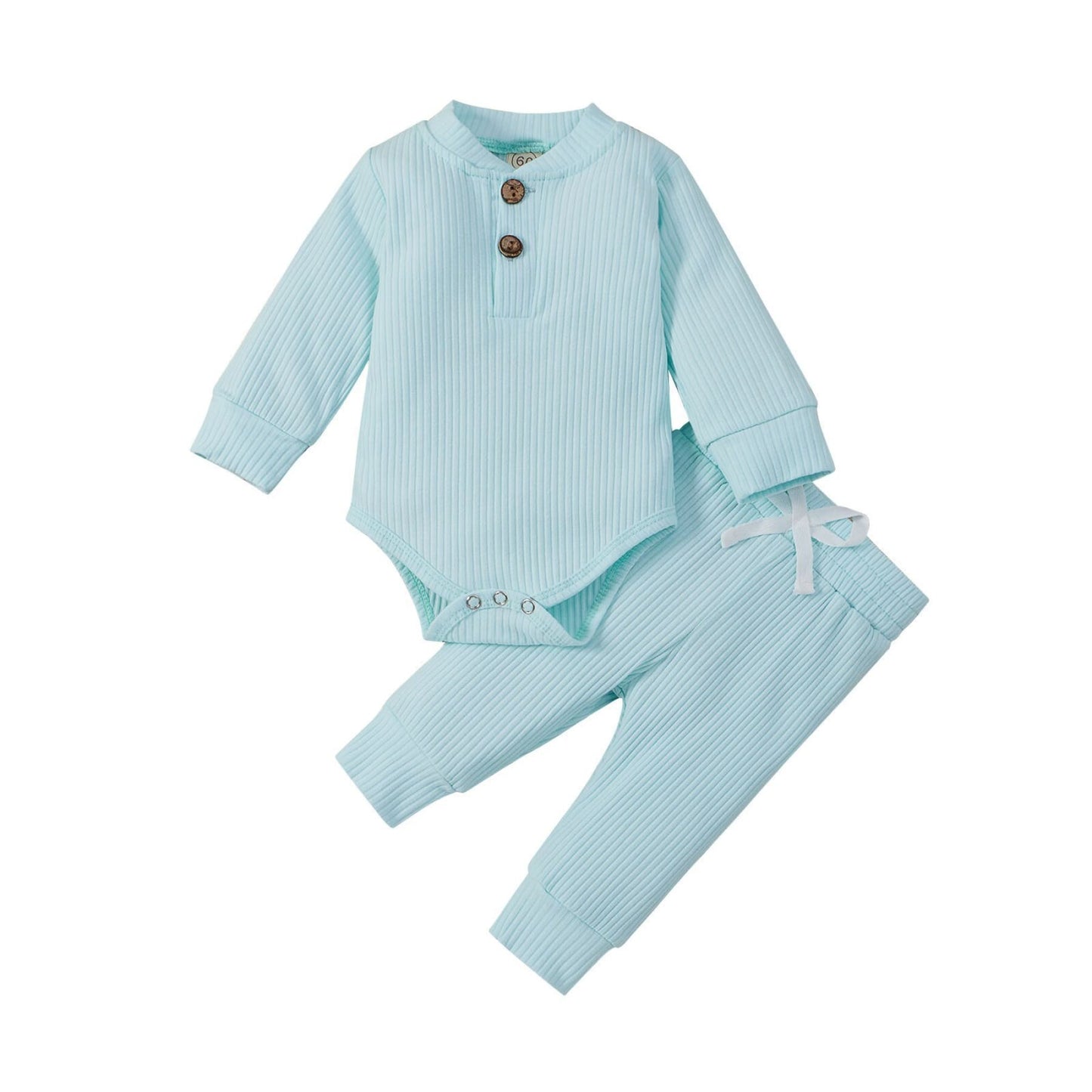 Sky Blue baby track suit with romper or onesie and pants- Hunny Bubba Kids